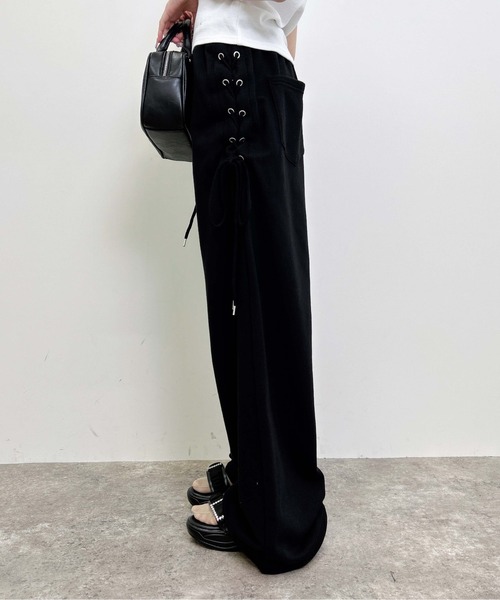 INGNI（イング）の「【WEB限定】サイドレースアップスウェットパンツ（その他パンツ・レディース・グレー/ライトピンク/ブラック・FREE）」の6枚目の写真