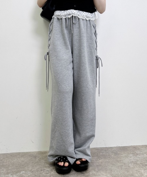 INGNI（イング）の「【WEB限定】サイドレースアップスウェットパンツ（その他パンツ・レディース・グレー/ライトピンク/ブラック・FREE）」の9枚目の写真