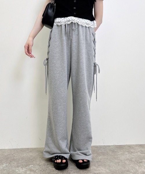 INGNI（イング）の「【WEB限定】サイドレースアップスウェットパンツ（その他パンツ・レディース・グレー/ライトピンク/ブラック・FREE）」の10枚目の写真