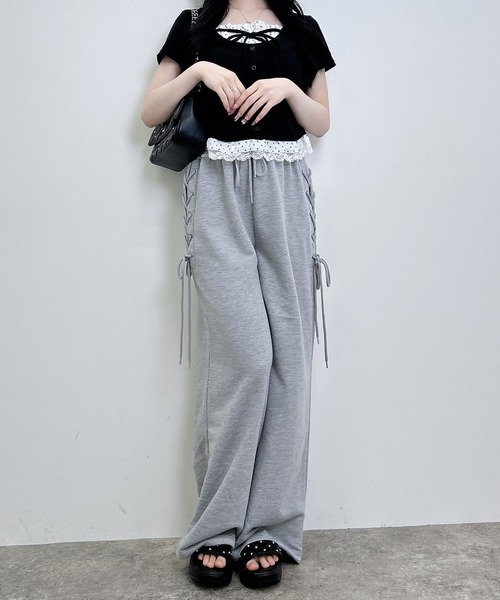 INGNI（イング）の「【WEB限定】サイドレースアップスウェットパンツ（その他パンツ・レディース・グレー/ライトピンク/ブラック・FREE）」の13枚目の写真
