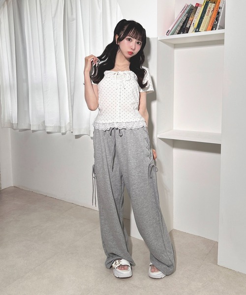 INGNI（イング）の「【WEB限定】サイドレースアップスウェットパンツ（その他パンツ・レディース・グレー/ライトピンク/ブラック・FREE）」の21枚目の写真