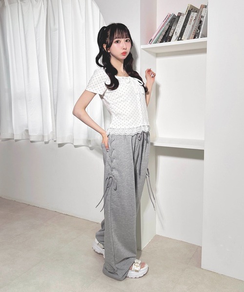INGNI（イング）の「【WEB限定】サイドレースアップスウェットパンツ（その他パンツ・レディース・グレー/ライトピンク/ブラック・FREE）」の22枚目の写真