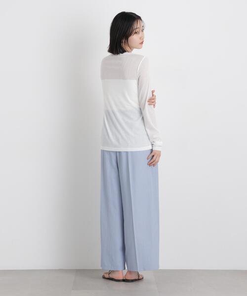 NANO universe（ナノユニバース）の「シアーリブカットソー多ボタンデザイントップス（Tシャツ/カットソー・レディース・イエロー/オフホワイト/ブラック・FREE）」の11枚目の写真