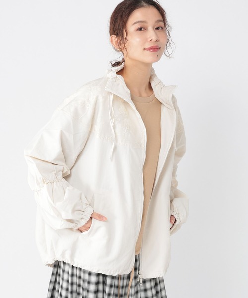 hana♡様 ブルゾン Sオフ白 パール加工エコレザー アノラックブルゾン（18-02MO01-206）｜メゾン