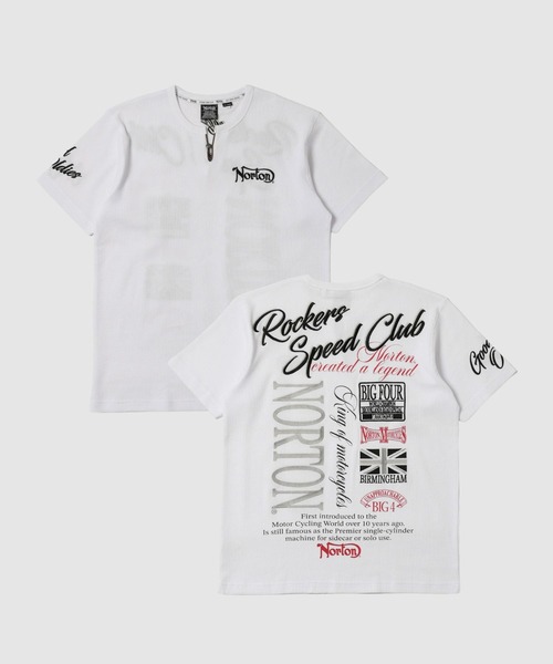 Norton(ノートン)の「【Norton/ノートン】 バックロゴプリント サーマル キーネック 半袖Tシャツ(Tシャツ/カットソー・メンズ・ブラック/ホワイト・M/L/XL)」の1枚目の写真