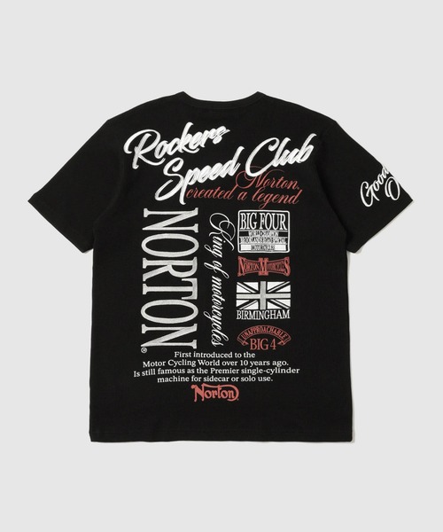 Norton(ノートン)の「【Norton/ノートン】 バックロゴプリント サーマル キーネック 半袖Tシャツ(Tシャツ/カットソー・メンズ・ブラック/ホワイト・M/L/XL)」の5枚目の写真