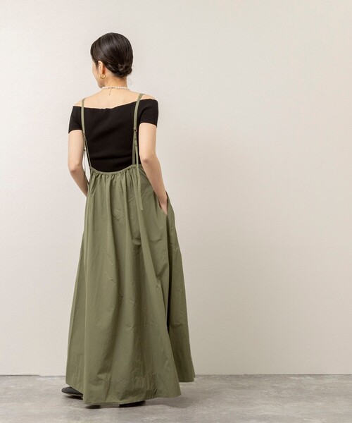 MAQWEL（マクウェル）の「【追加】【MAQWEL/マクウェル】ウォッシャブルソフトタフタワンピース（ワンピース・レディース・ブラック/カーキ・FREE）」の3枚目の写真