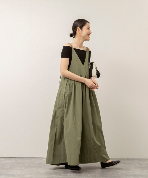 MAQWEL（マクウェル）の「【追加】【MAQWEL/マクウェル】ウォッシャブルソフトタフタワンピース（ワンピース・レディース・ブラック/カーキ・FREE）」の5枚目の写真