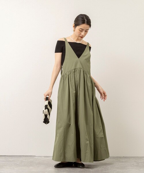 MAQWEL（マクウェル）の「【追加】【MAQWEL/マクウェル】ウォッシャブルソフトタフタワンピース（ワンピース・レディース・ブラック/カーキ・FREE）」の7枚目の写真