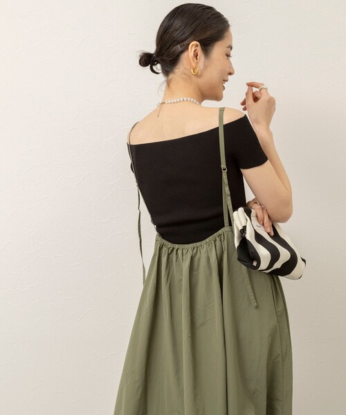 MAQWEL（マクウェル）の「【追加】【MAQWEL/マクウェル】ウォッシャブルソフトタフタワンピース（ワンピース・レディース・ブラック/カーキ・FREE）」の9枚目の写真