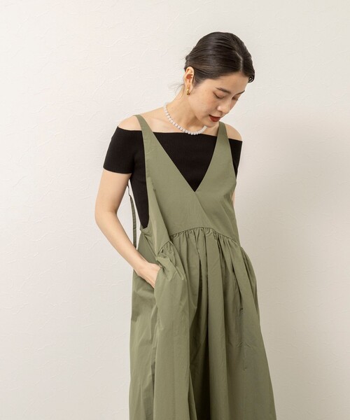 MAQWEL（マクウェル）の「【追加】【MAQWEL/マクウェル】ウォッシャブルソフトタフタワンピース（ワンピース・レディース・ブラック/カーキ・FREE）」の10枚目の写真