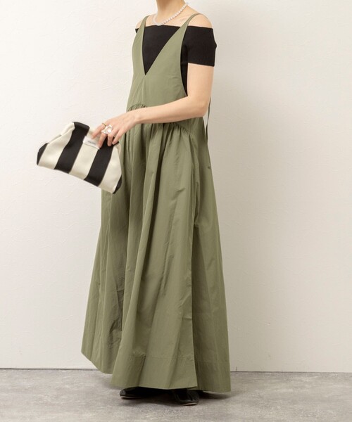 MAQWEL（マクウェル）の「【追加】【MAQWEL/マクウェル】ウォッシャブルソフトタフタワンピース（ワンピース・レディース・ブラック/カーキ・FREE）」の11枚目の写真