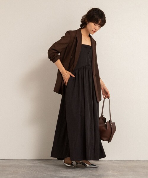 MAQWEL（マクウェル）の「【追加】【MAQWEL/マクウェル】ウォッシャブルソフトタフタワンピース（ワンピース・レディース・ブラック/カーキ・FREE）」の19枚目の写真