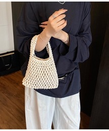 メッシュ編み コンパクトサイズのトートバッグ