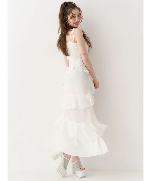 EVRIS（エヴリス）の「【2サイズ】フリルショルダーアシンメトリーロングワンピース（ワンピース・レディース・ブラック/その他1/ベージュ/ホワイト・MEDIUM/SMALL）」の19枚目の写真