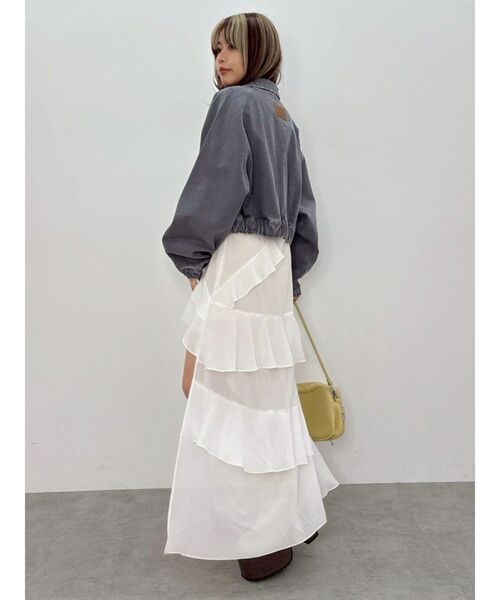 EVRIS(エヴリス)の「【SNS万バズワンピ】フリルショルダーアシンメトリーロングワンピース 夏服(ワンピース・レディース・ブラック/その他1/ベージュ/ホワイト・MEDIUM/SMALL)」の17枚目の写真