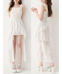 EVRIS（エヴリス）の「【2サイズ】フリルショルダーアシンメトリーロングワンピース（ワンピース）」