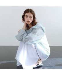 Light nylon hooded jumper