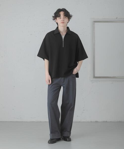 SENSE OF PLACE by URBAN RESEARCH(センスオブプレイスバイアーバンリサーチ)の「ダンボールポンチハーフジップショートスリーブTシャツ(Tシャツ/カットソー・メンズ・イエロー/ライトグレー/チャコールグレー/ブラック・LARGE/MEDIUM)」の5枚目の写真
