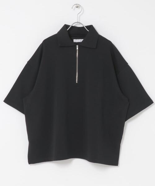 SENSE OF PLACE by URBAN RESEARCH(センスオブプレイスバイアーバンリサーチ)の「ダンボールポンチハーフジップショートスリーブTシャツ(Tシャツ/カットソー・メンズ・イエロー/ライトグレー/チャコールグレー/ブラック・LARGE/MEDIUM)」の7枚目の写真