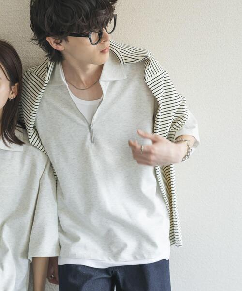 SENSE OF PLACE by URBAN RESEARCH(センスオブプレイスバイアーバンリサーチ)の「ダンボールポンチハーフジップショートスリーブTシャツ(Tシャツ/カットソー・メンズ・イエロー/ライトグレー/チャコールグレー/ブラック・LARGE/MEDIUM)」の12枚目の写真