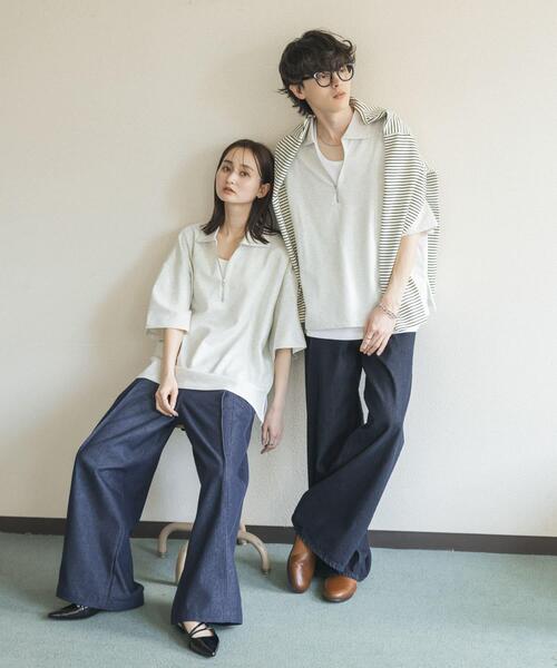 SENSE OF PLACE by URBAN RESEARCH(センスオブプレイスバイアーバンリサーチ)の「ダンボールポンチハーフジップショートスリーブTシャツ(Tシャツ/カットソー・メンズ・イエロー/ライトグレー/チャコールグレー/ブラック・LARGE/MEDIUM)」の14枚目の写真