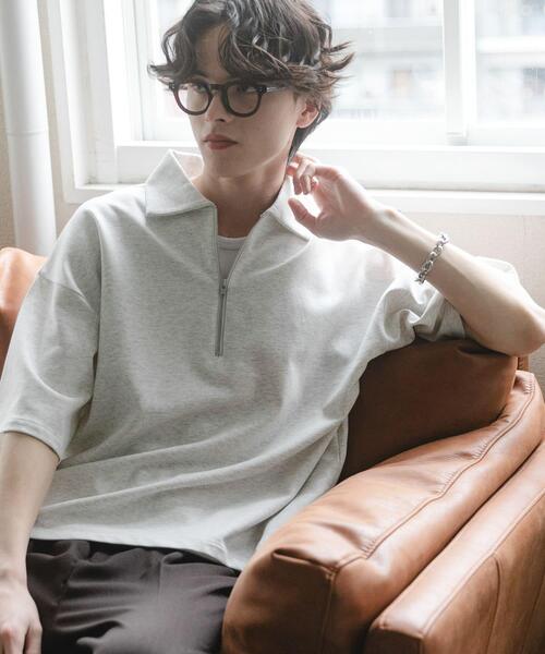 SENSE OF PLACE by URBAN RESEARCH(センスオブプレイスバイアーバンリサーチ)の「ダンボールポンチハーフジップショートスリーブTシャツ(Tシャツ/カットソー・メンズ・イエロー/ライトグレー/チャコールグレー/ブラック・LARGE/MEDIUM)」の16枚目の写真
