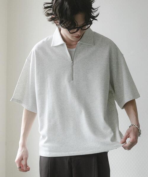 SENSE OF PLACE by URBAN RESEARCH(センスオブプレイスバイアーバンリサーチ)の「ダンボールポンチハーフジップショートスリーブTシャツ(Tシャツ/カットソー・メンズ・イエロー/ライトグレー/チャコールグレー/ブラック・LARGE/MEDIUM)」の19枚目の写真
