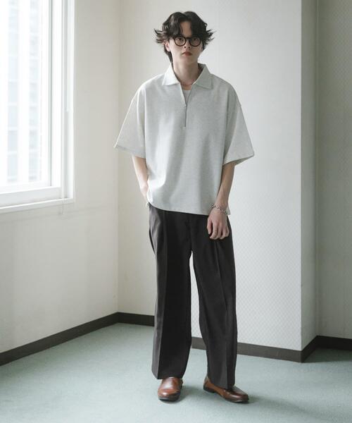 SENSE OF PLACE by URBAN RESEARCH(センスオブプレイスバイアーバンリサーチ)の「ダンボールポンチハーフジップショートスリーブTシャツ(Tシャツ/カットソー・メンズ・イエロー/ライトグレー/チャコールグレー/ブラック・LARGE/MEDIUM)」の21枚目の写真
