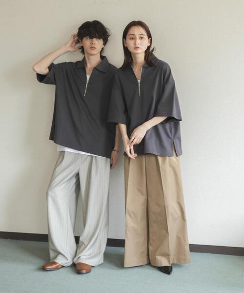 SENSE OF PLACE by URBAN RESEARCH(センスオブプレイスバイアーバンリサーチ)の「『ユニセックス』ダンボールポンチハーフジップショートスリーブTシャツ(Tシャツ/カットソー・メンズ・イエロー/ライトグレー/チャコールグレー/ブラック/ブルー/ベージュ・LARGE/MEDIUM)」の20枚目の写真