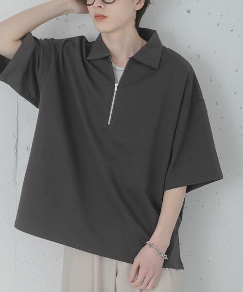 SENSE OF PLACE by URBAN RESEARCH(センスオブプレイスバイアーバンリサーチ)の「『ユニセックス』ダンボールポンチハーフジップショートスリーブTシャツ(Tシャツ/カットソー・メンズ・イエロー/ライトグレー/チャコールグレー/ブラック/ブルー/ベージュ・LARGE/MEDIUM)」の21枚目の写真