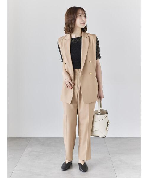 Te chichi(テチチ)の「リネンライクダブルブレストジレ(セットアップ可)(ベスト・レディース・ネイビー/ベージュ/シルバーグレー・F)」の8枚目の写真