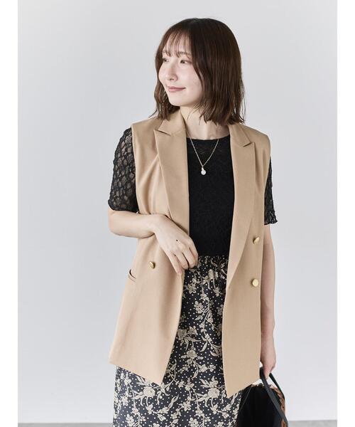 Te chichi(テチチ)の「リネンライクダブルブレストジレ(セットアップ可)(ベスト・レディース・ネイビー/ベージュ/シルバーグレー・F)」の11枚目の写真