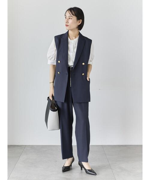 Te chichi(テチチ)の「リネンライクダブルブレストジレ(セットアップ可)(ベスト・レディース・ネイビー/ベージュ/シルバーグレー・F)」の12枚目の写真
