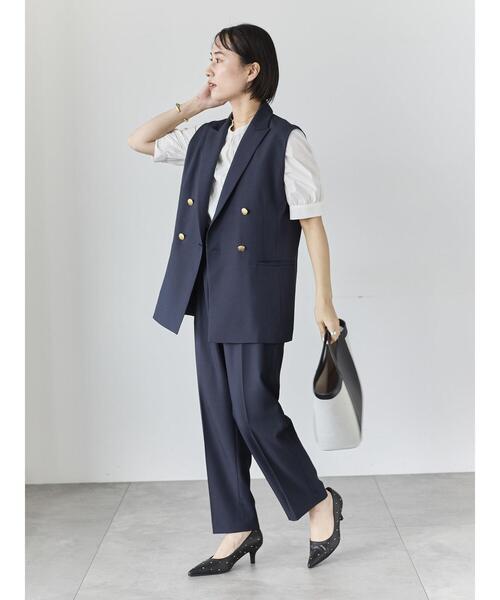 Te chichi(テチチ)の「リネンライクダブルブレストジレ(セットアップ可)(ベスト・レディース・ネイビー/ベージュ/シルバーグレー・F)」の13枚目の写真