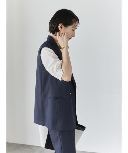 Te chichi(テチチ)の「リネンライクダブルブレストジレ(セットアップ可)(ベスト・レディース・ネイビー/ベージュ/シルバーグレー・F)」の17枚目の写真
