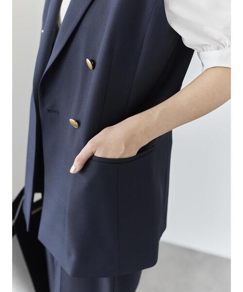 Te chichi(テチチ)の「リネンライクダブルブレストジレ(セットアップ可)(ベスト・レディース・ネイビー/ベージュ/シルバーグレー・F)」の20枚目の写真