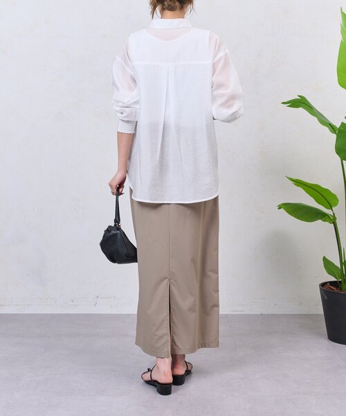 Jena espace merveilleux(ジェナ エスパスメルヴェイユ)の「シアーリラックスSH(シャツ/ブラウス・レディース・ブラック/ベージュ/オフホワイト・FREE)」の6枚目の写真