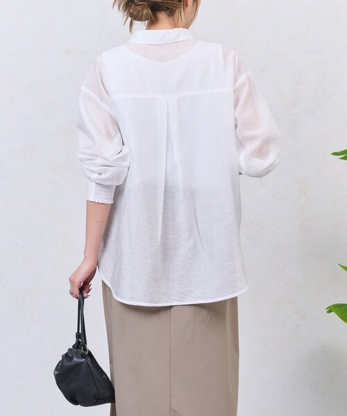 Jena espace merveilleux(ジェナ エスパスメルヴェイユ)の「シアーリラックスSH(シャツ/ブラウス・レディース・ブラック/ベージュ/オフホワイト・FREE)」の9枚目の写真