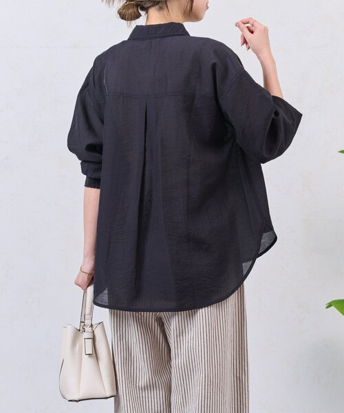 Jena espace merveilleux(ジェナ エスパスメルヴェイユ)の「シアーリラックスSH(シャツ/ブラウス・レディース・ブラック/ベージュ/オフホワイト・FREE)」の16枚目の写真