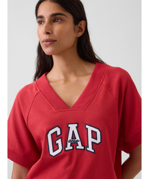GAP（ギャップ）の「フレンチテリー オーバーサイズ GAPロゴ Vネック スウェットシャツ（スウェット）」