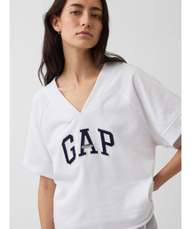 GAP（ギャップ）の「フレンチテリー オーバーサイズ GAPロゴ Vネック スウェットシャツ（スウェット）」