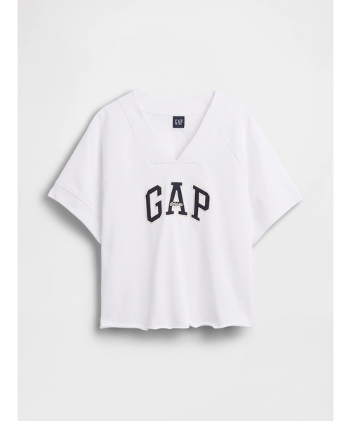 GAP(ギャップ)の「フレンチテリー オーバーサイズ GAPロゴ Vネック スウェットシャツ(スウェット・レディース・ホワイト/ネイビー/グレー/レッド・S/M/L/XL/XXS/XS)」の12枚目の写真
