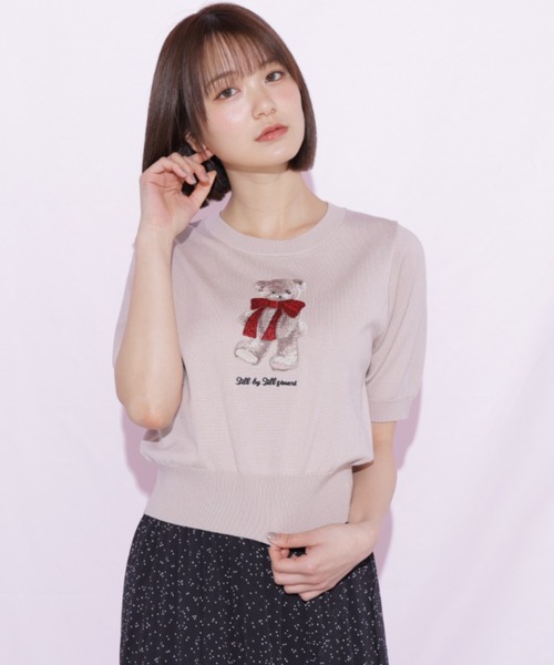 JILL by JILL STUART(ジルバイジルスチュアート)の「〈BEARシリーズ〉モチーフニット(ニット/セーター・レディース・ピンク/ホワイト/ネイビー・FREE)」の14枚目の写真