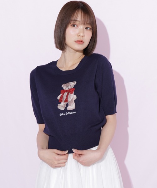 JILL by JILL STUART(ジルバイジルスチュアート)の「〈BEARシリーズ〉モチーフニット(ニット/セーター・レディース・ピンク/ホワイト/ネイビー・FREE)」の9枚目の写真
