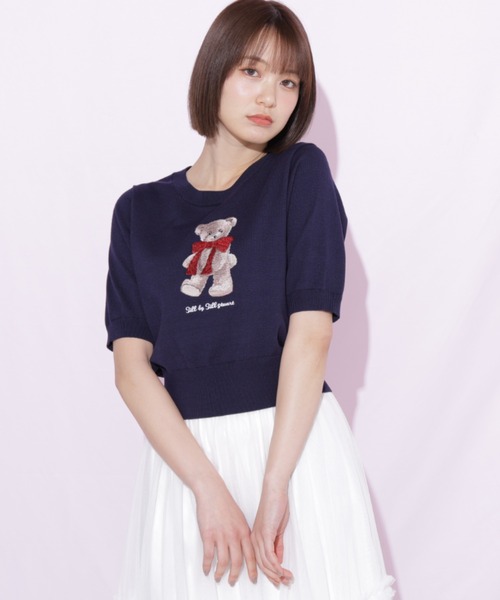JILL by JILL STUART(ジルバイジルスチュアート)の「〈BEARシリーズ〉モチーフニット(ニット/セーター・レディース・ピンク/ホワイト/ネイビー・FREE)」の10枚目の写真