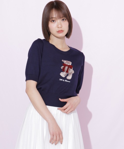 JILL by JILL STUART(ジルバイジルスチュアート)の「〈BEARシリーズ〉モチーフニット(ニット/セーター・レディース・ピンク/ホワイト/ネイビー・FREE)」の8枚目の写真