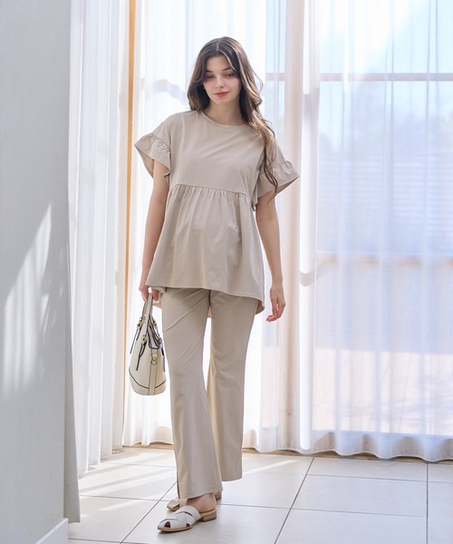 Rosemadame(ローズマダム)の「ラッシュガード マタニティ パンツ|UVカット 吸水速乾 水陸両用 ストレッチ フレア 体型カバー 産前産後対応(マタニティウェア/グッズ・レディース・ベージュ/ブラック・LL/L/M)」の13枚目の写真