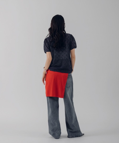 MUHET（ミュエータ）の「gather lace shirt / ギャザーレースシャツ（シャツ/ブラウス・レディース・ネイビー/オフホワイト/ライトグリーン・FREE）」の20枚目の写真