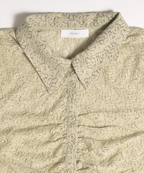 MUHET（ミュエータ）の「gather lace shirt / ギャザーレースシャツ（シャツ/ブラウス・レディース・ネイビー/オフホワイト/ライトグリーン・FREE）」の19枚目の写真